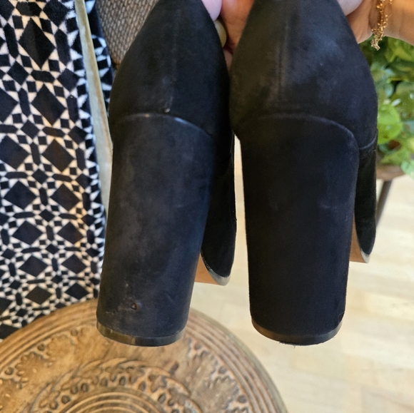 Isola Black Suede Booties, EUC (see pics for QC), Size 8.5, 4" Heel - Picture 8 of 8
